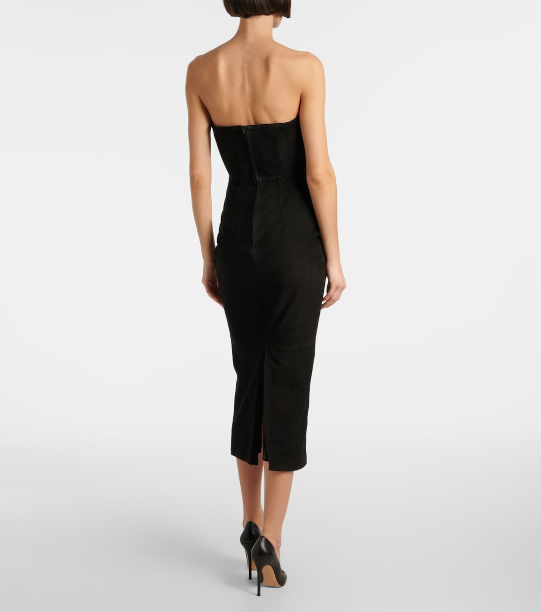 Suede midi dress | Alex Perry