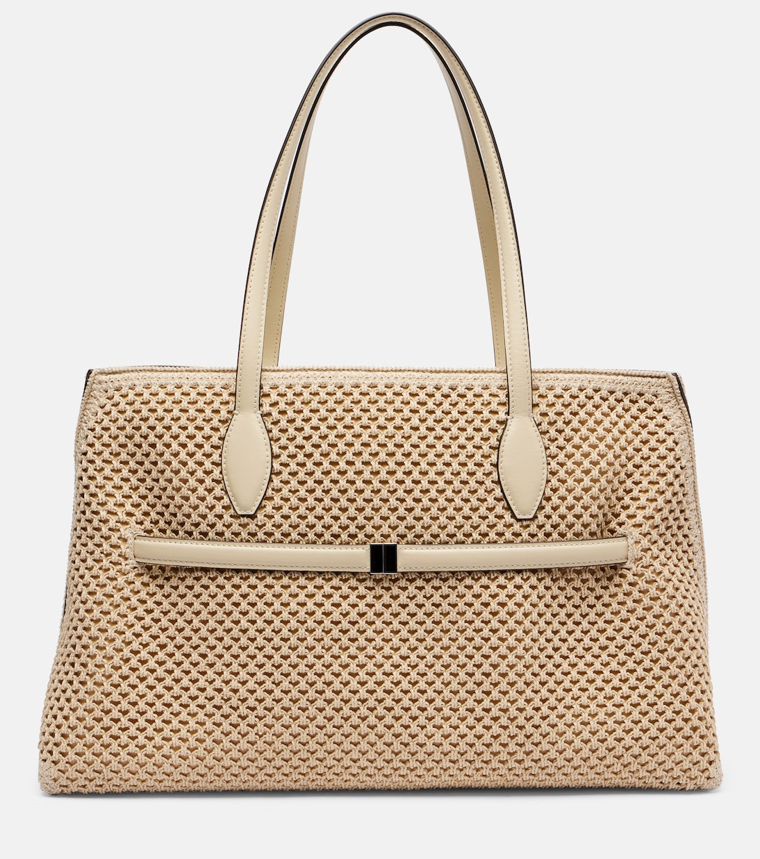 Lounge leather-trimmed tote bag | Toteme