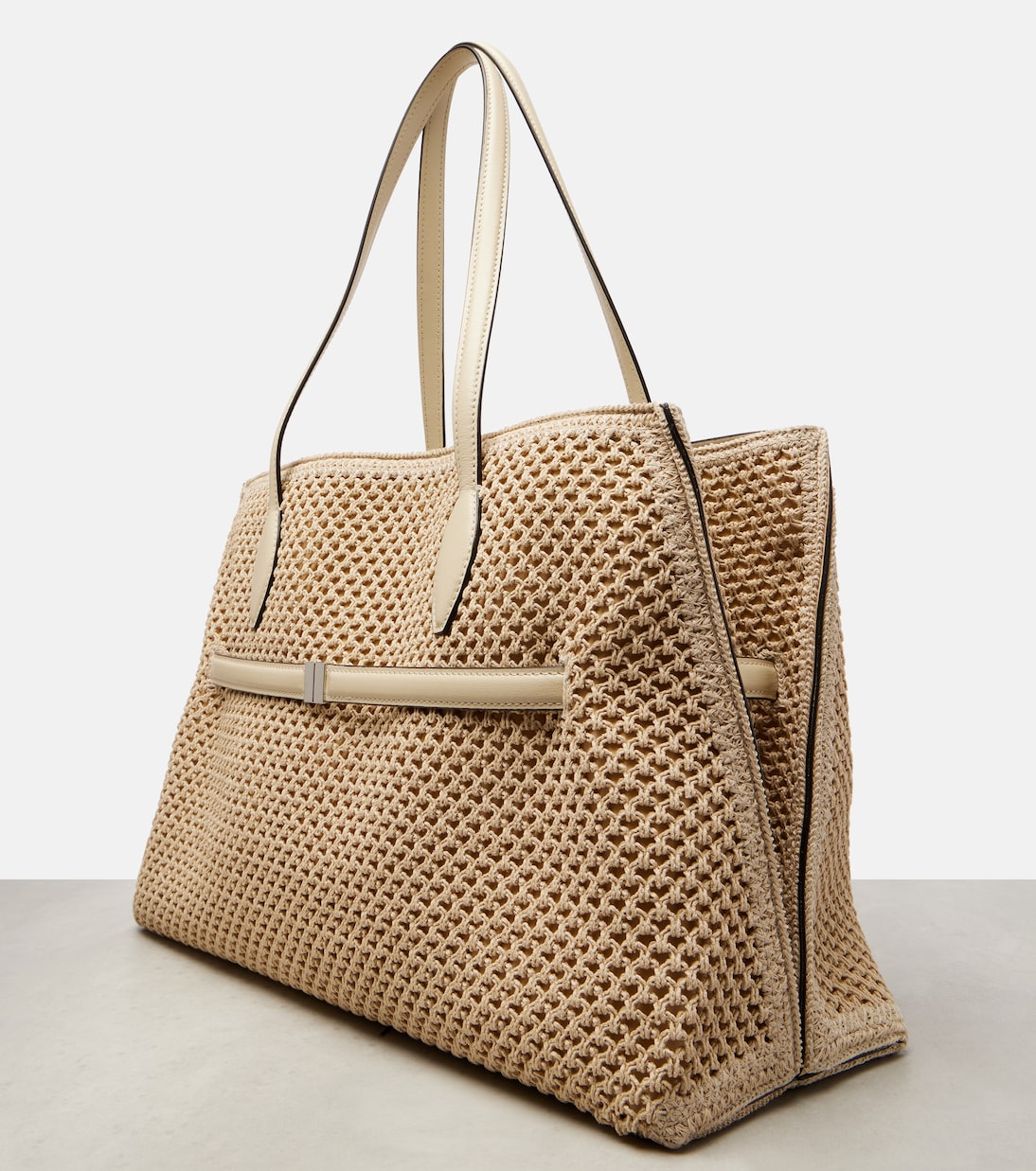 Lounge leather-trimmed tote bag | Toteme