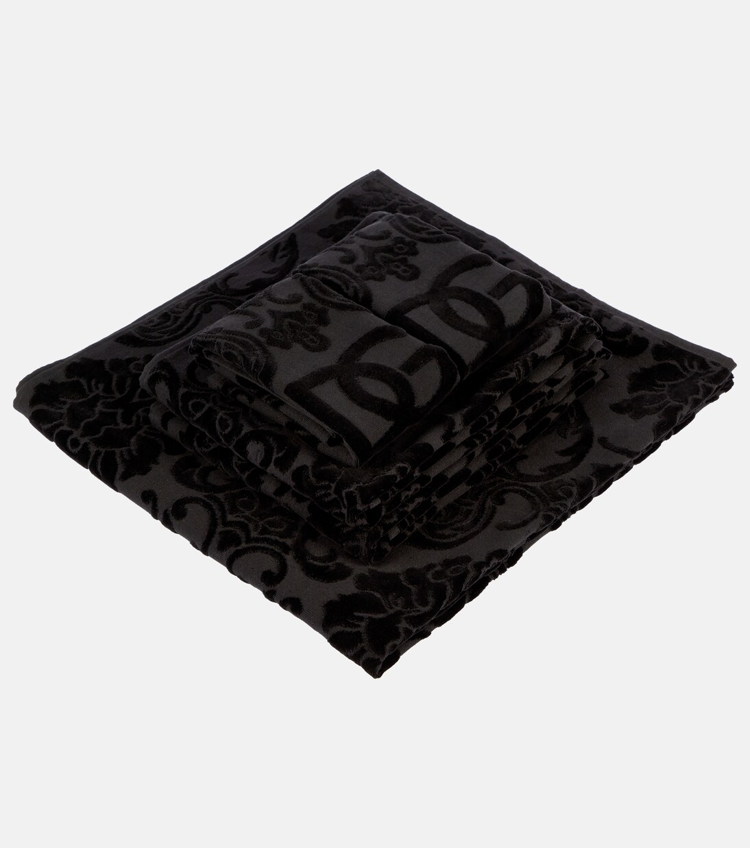 Set of 5 jacquard cotton terry towels | Dolce&Gabbana Casa
