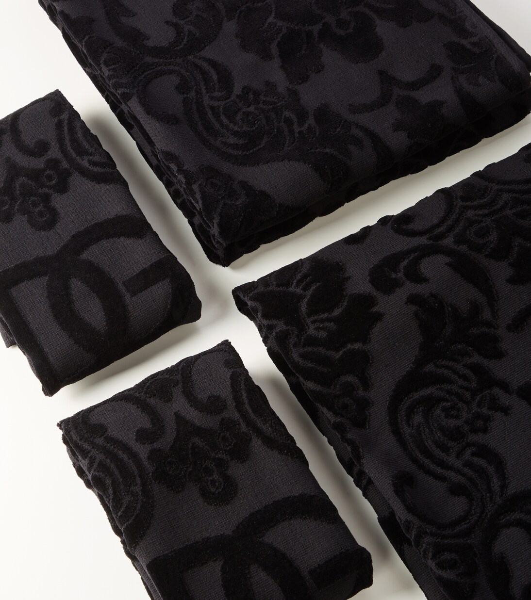 Set of 5 jacquard cotton terry towels | Dolce&Gabbana Casa