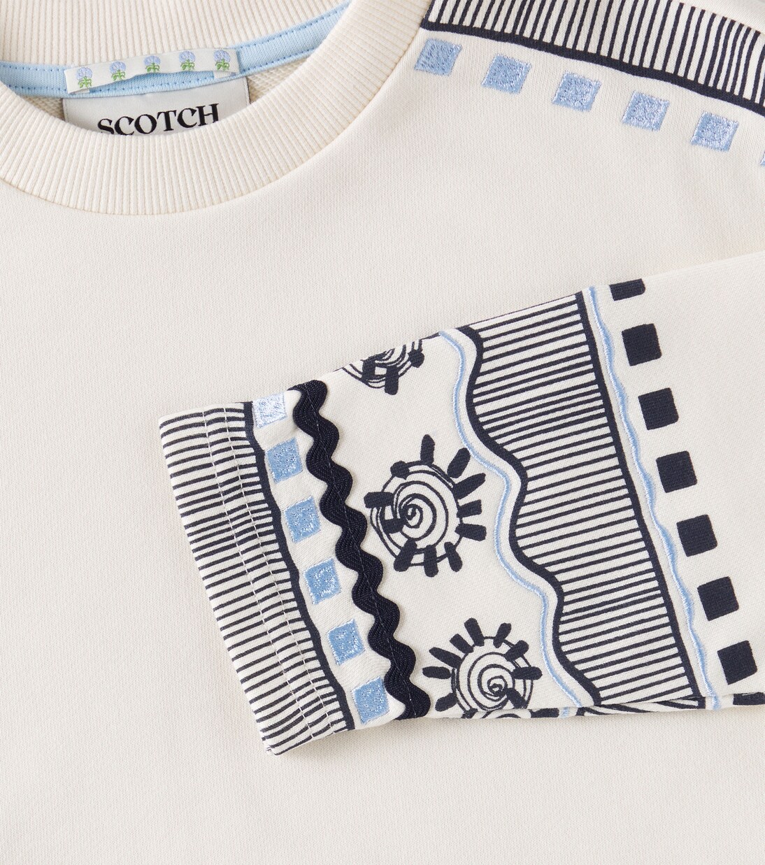 Embroidered cotton-blend sweatshirt | Scotch & Soda Kids