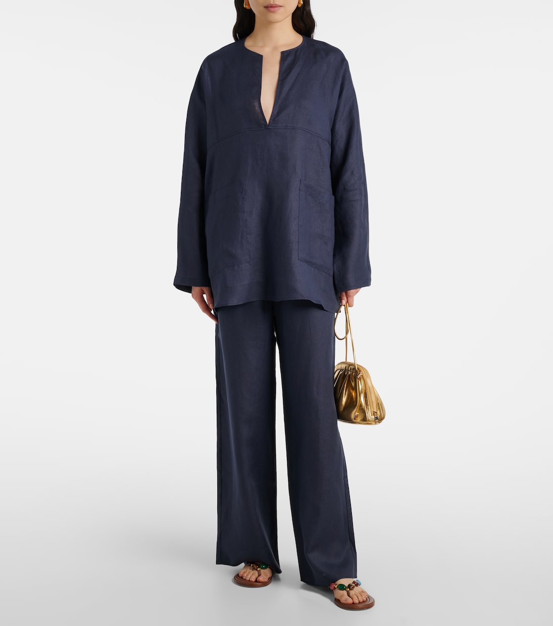 Oversize-Bluse aus Leinen | Asceno