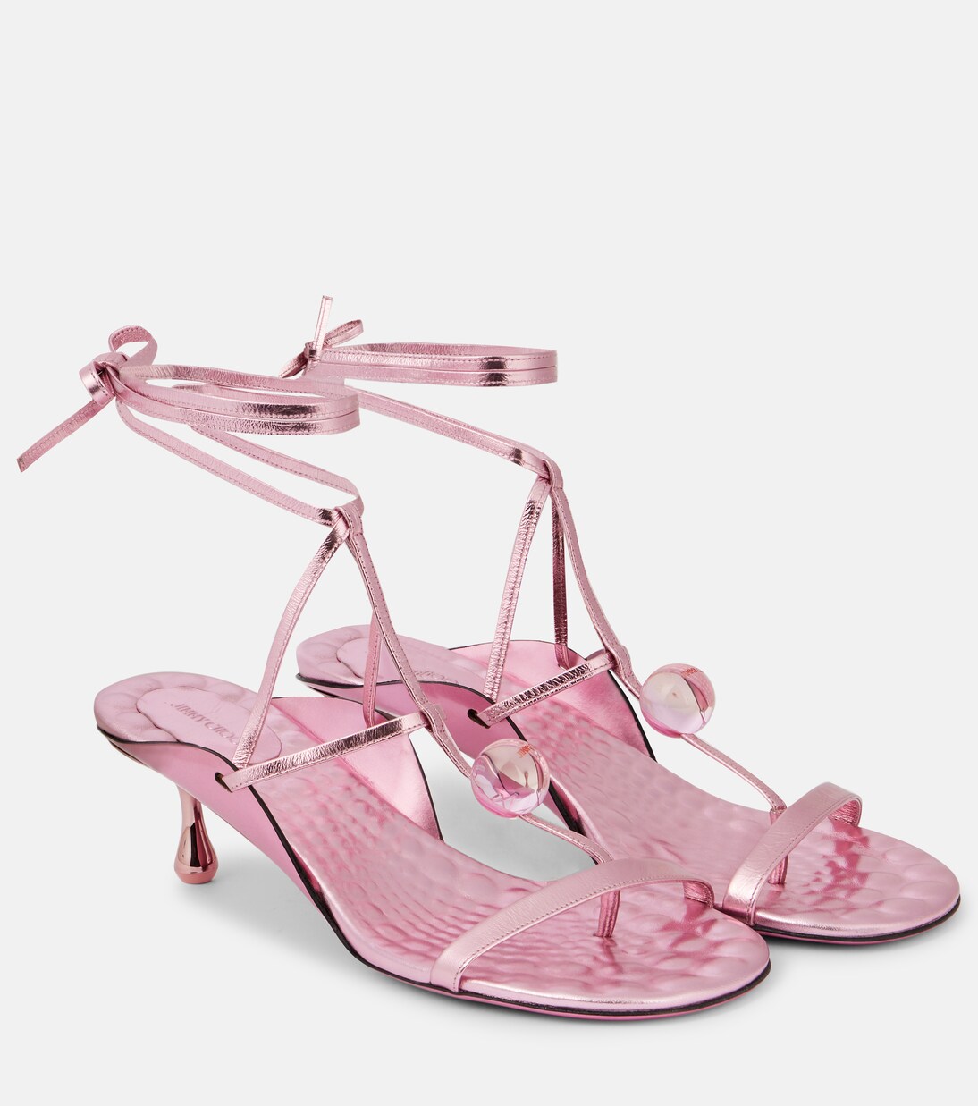 Zyra 50 metallic leather sandals | Jimmy Choo