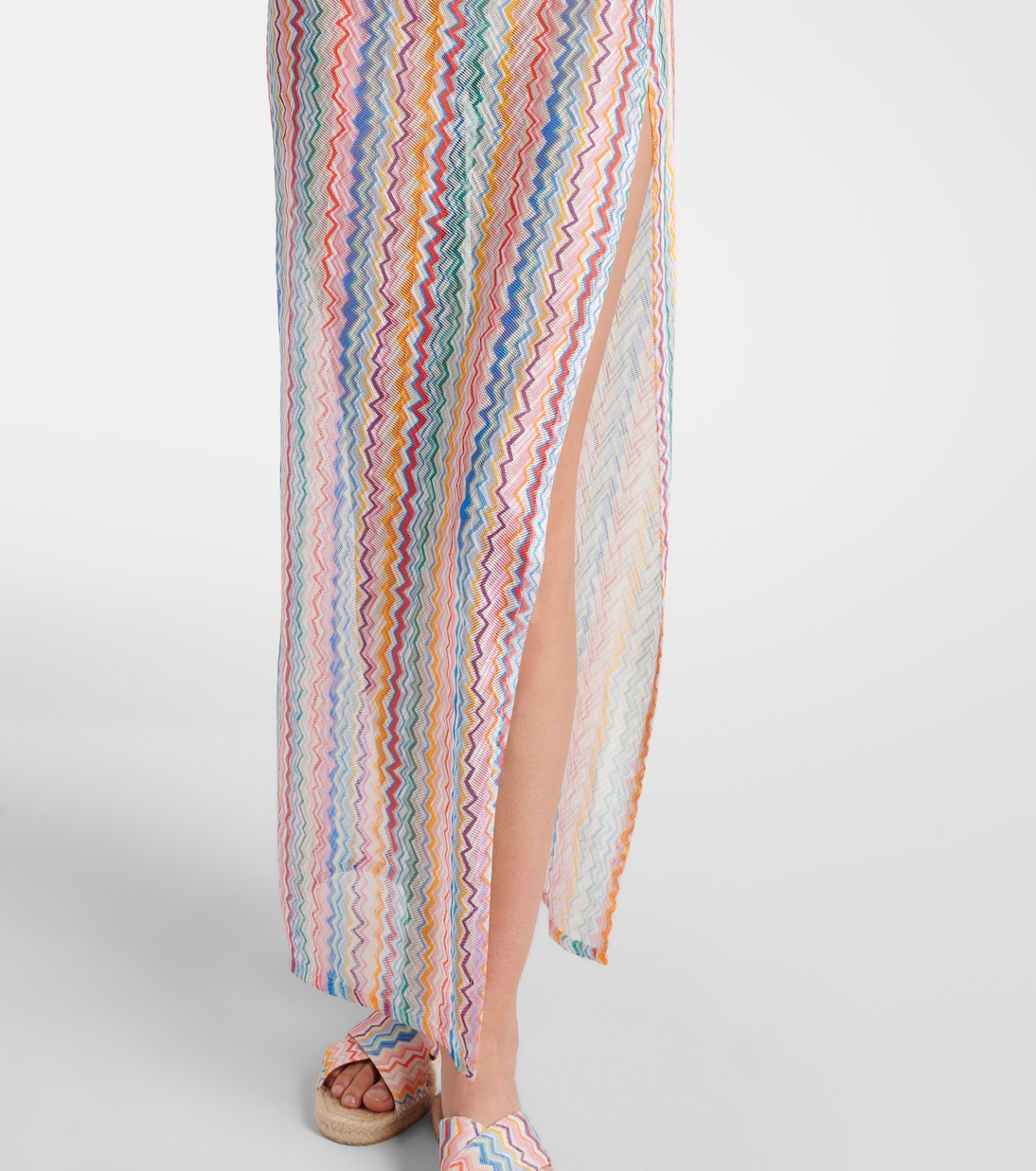 Zigzag sheer one-shoulder maxi dress | Missoni