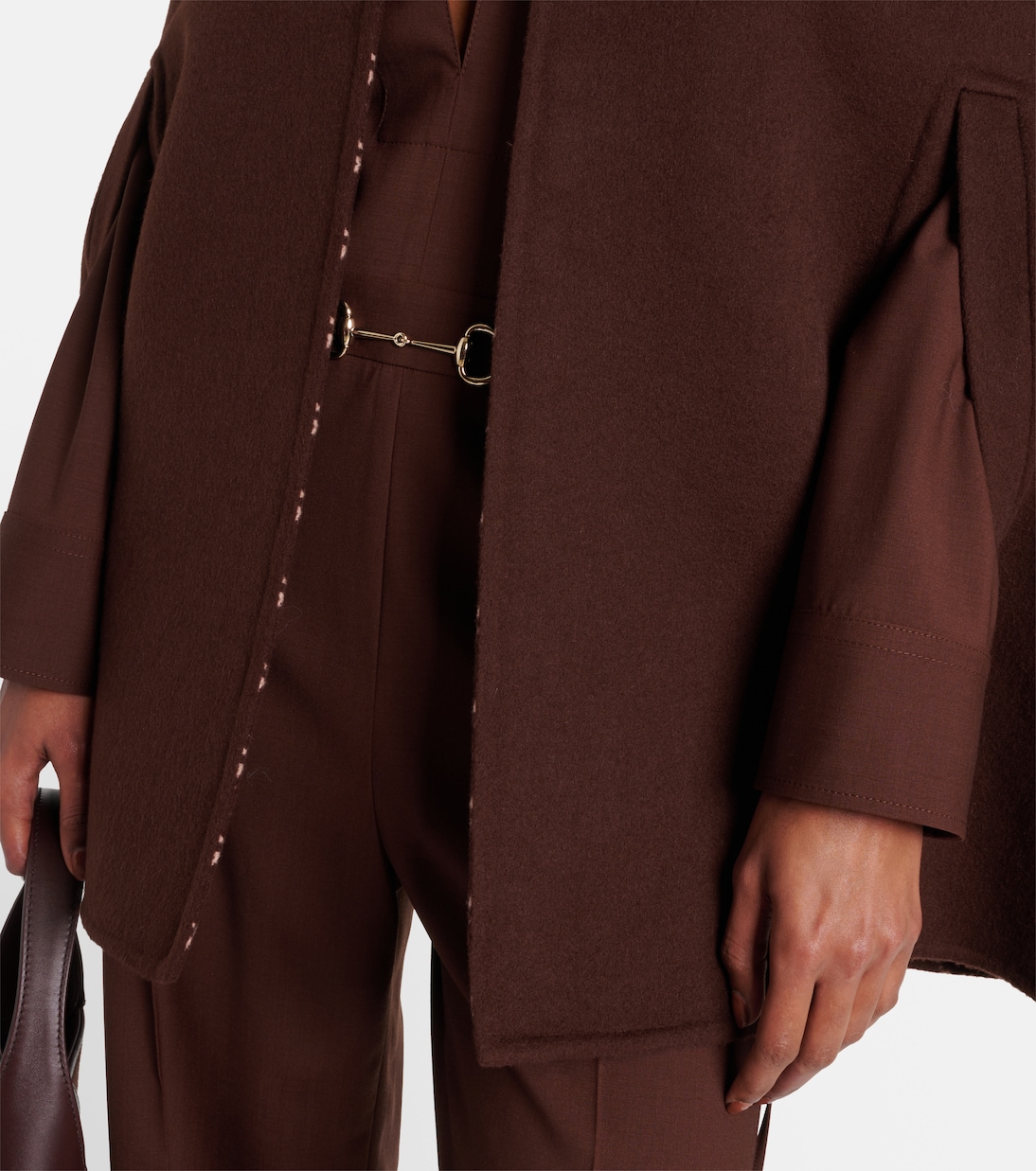 Horsebit wool cape | Gucci