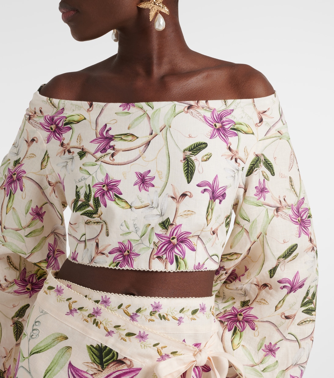 Cropped-Top Duria aus Leinen | Agua by Agua Bendita