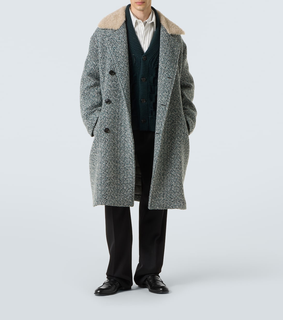 Herringbone wool and cashmere coat | Zegna