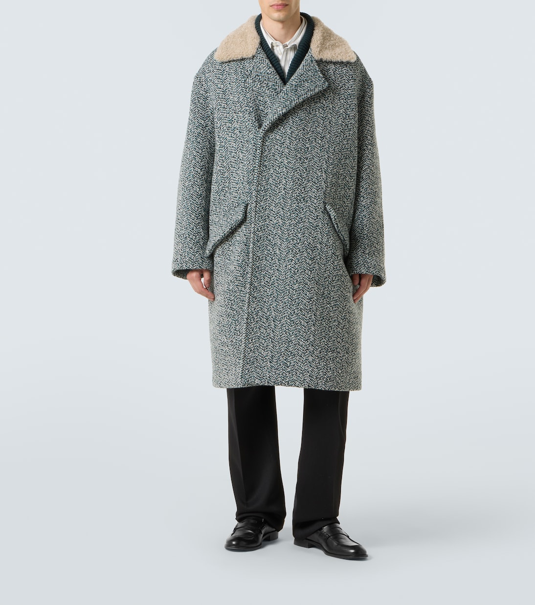 Herringbone wool and cashmere coat | Zegna