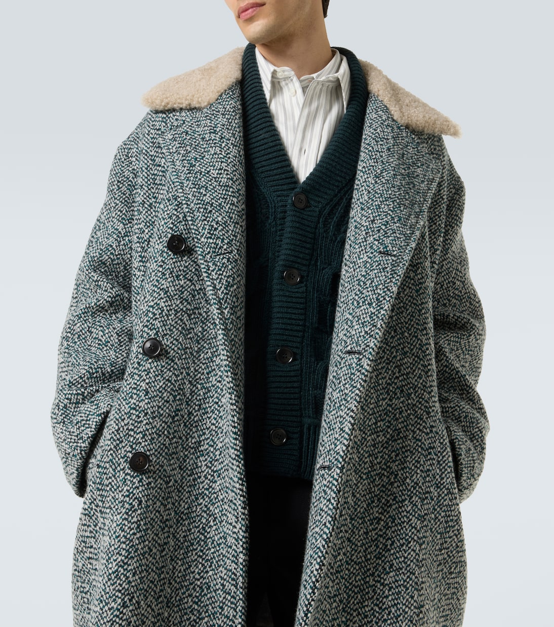 Herringbone wool and cashmere coat | Zegna