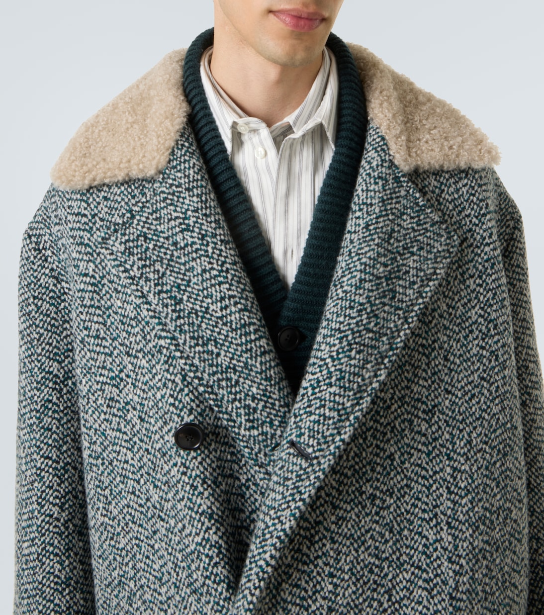 Herringbone wool and cashmere coat | Zegna