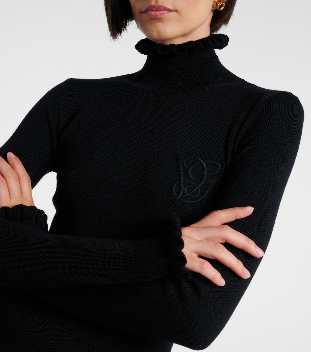 Ruffled virgin wool sweater | Valentino