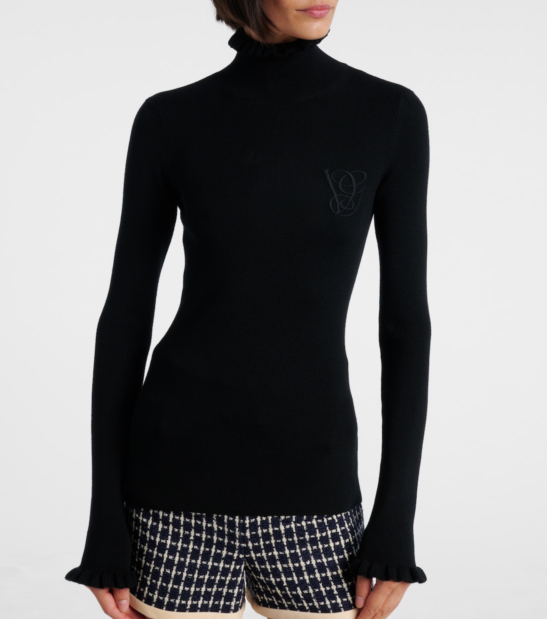Ruffled virgin wool sweater | Valentino