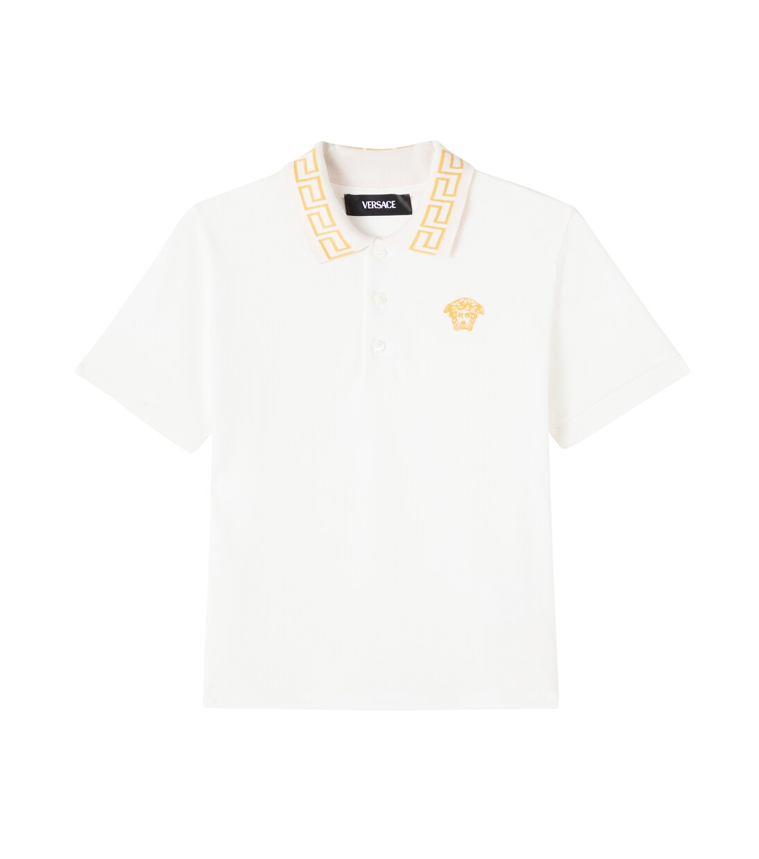Greca cotton piqué polo shirt | Versace Kids
