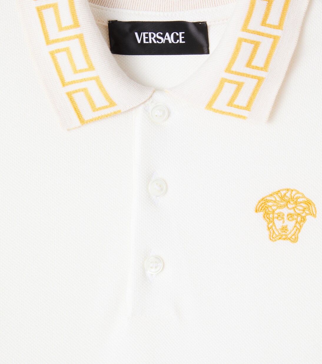 Greca cotton piqué polo shirt | Versace Kids