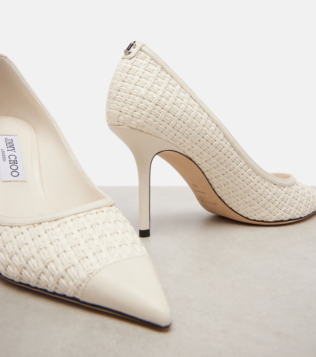 Love 85 raffia-effect pumps | Jimmy Choo