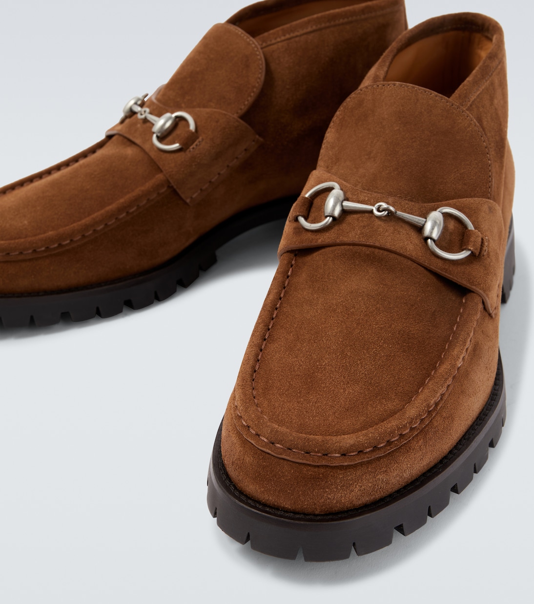 Ankle Boots Horsebit aus Veloursleder | Gucci