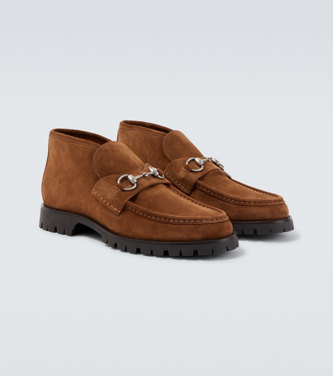 Ankle Boots Horsebit aus Veloursleder | Gucci
