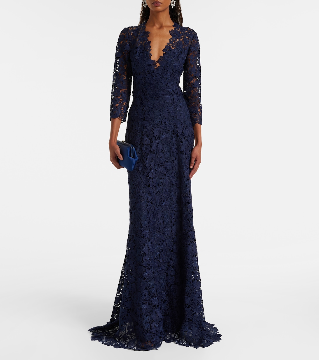 Abito lungo in pizzo | Monique Lhuillier