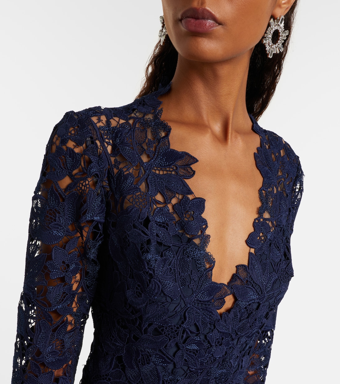 Abito lungo in pizzo | Monique Lhuillier