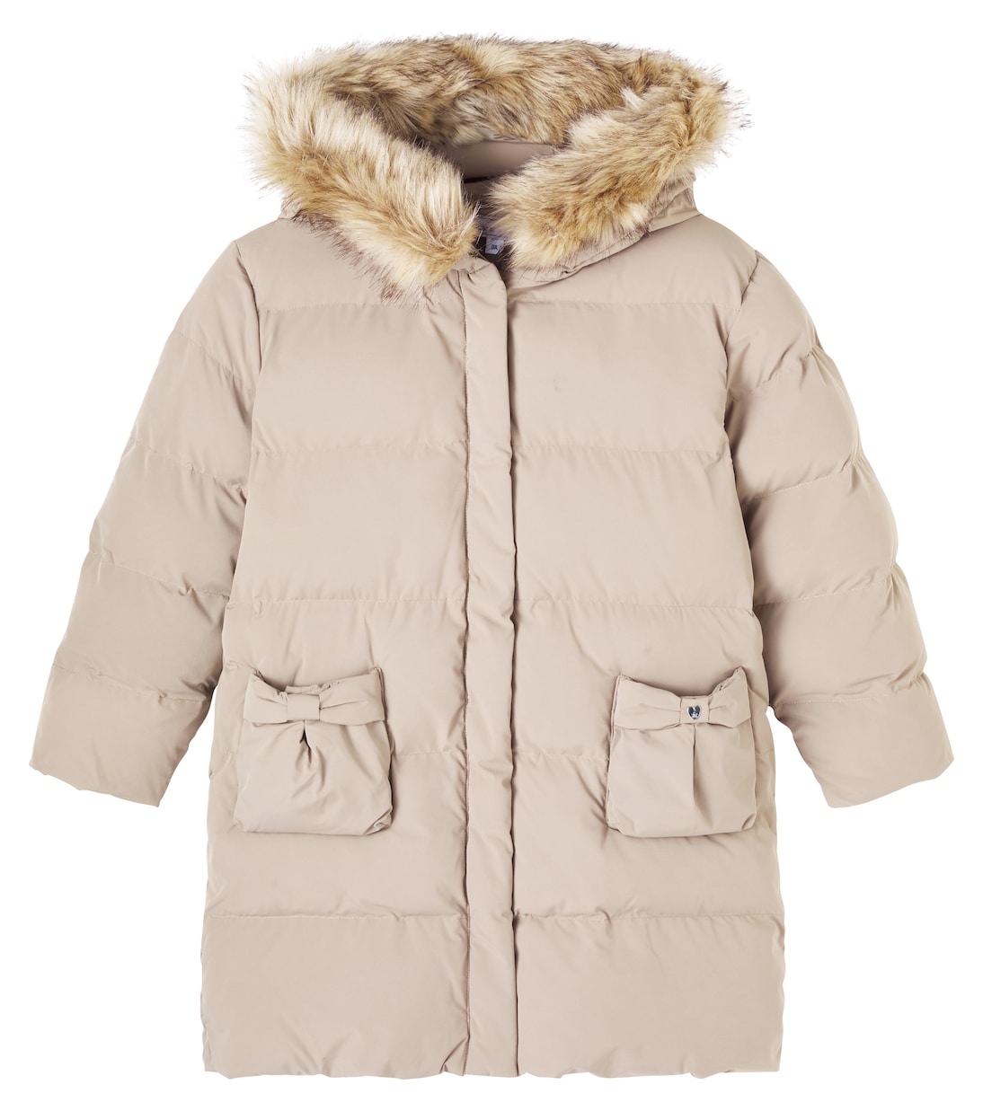 Bow-detail quilted down coat | Tartine et Chocolat