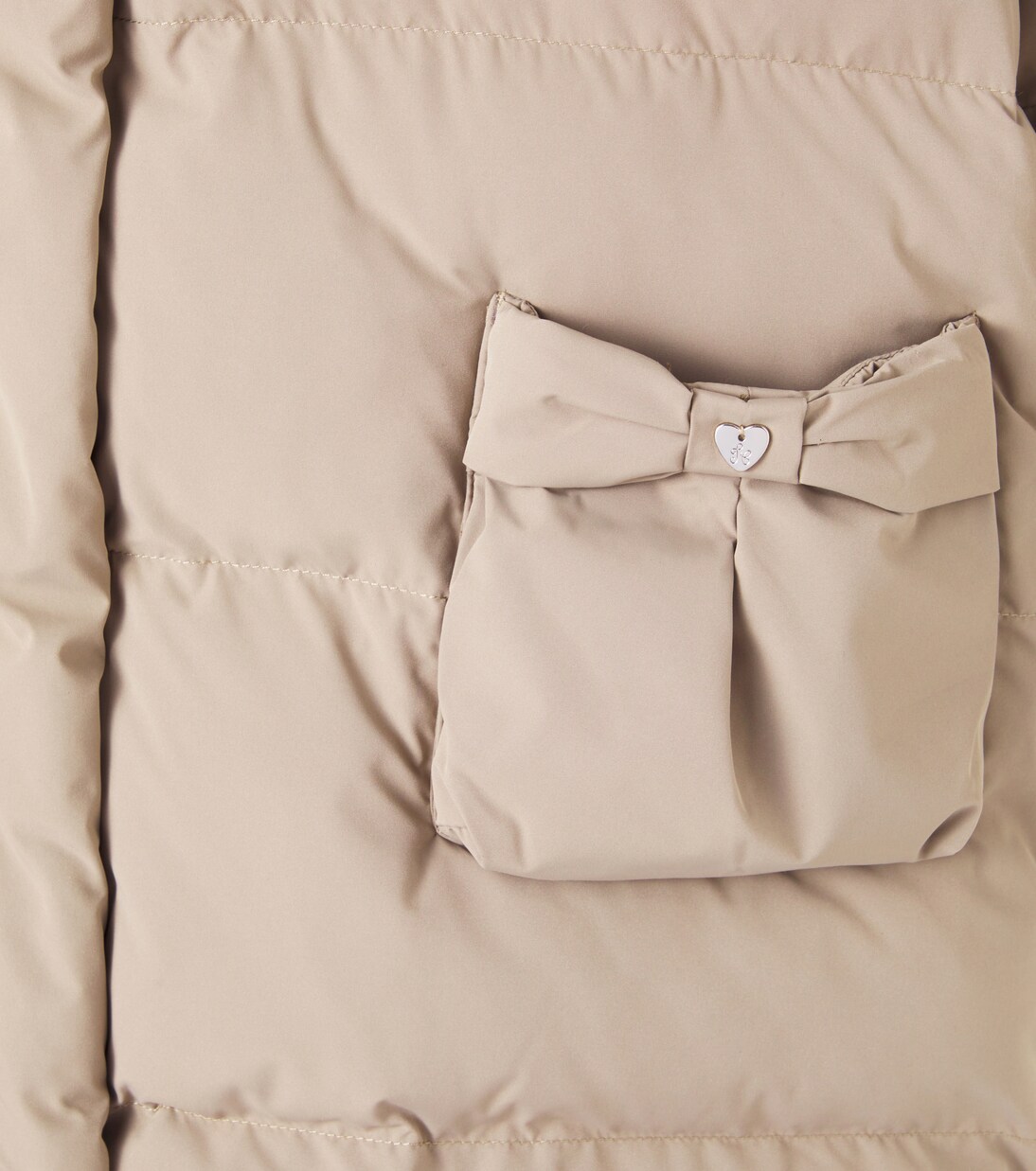 Bow-detail quilted down coat | Tartine et Chocolat