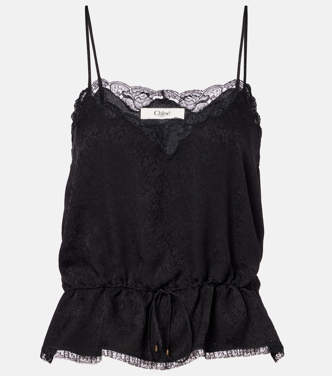Top aus Seide mit Spitze | Chloé
