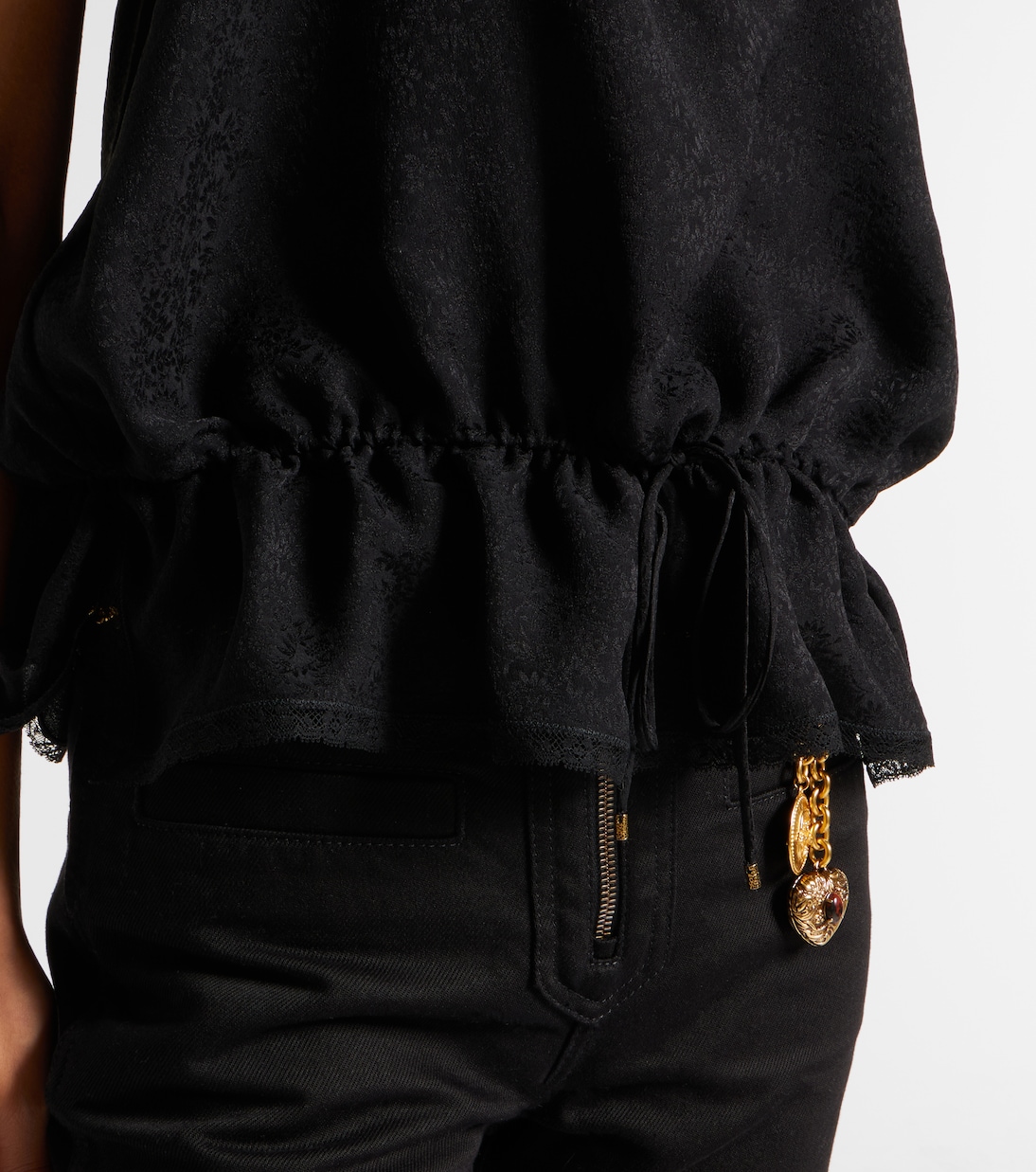 Top aus Seide mit Spitze | Chloé