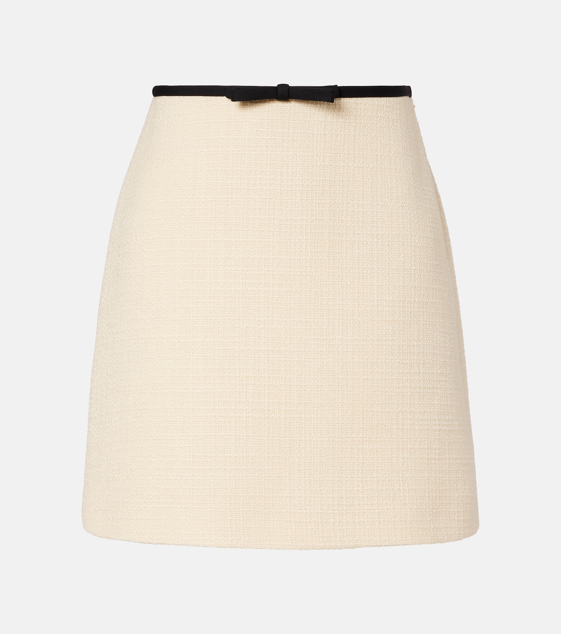 Bow-detail wool-blend tweed miniskirt | Valentino