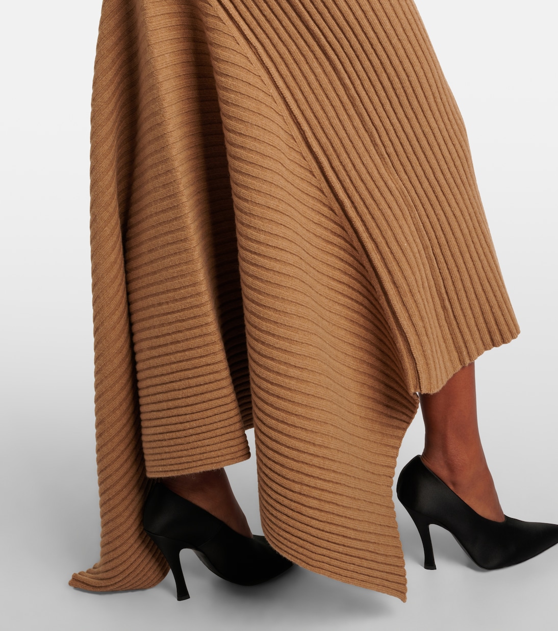 Abito lungo in misto lana a coste | Victoria Beckham