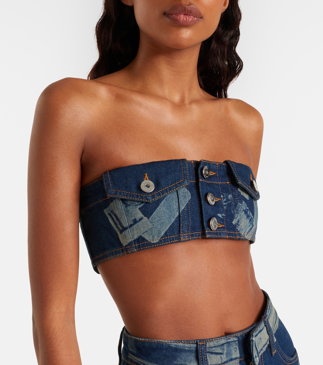 Bandeau-Top aus Denim | Jean Paul Gaultier