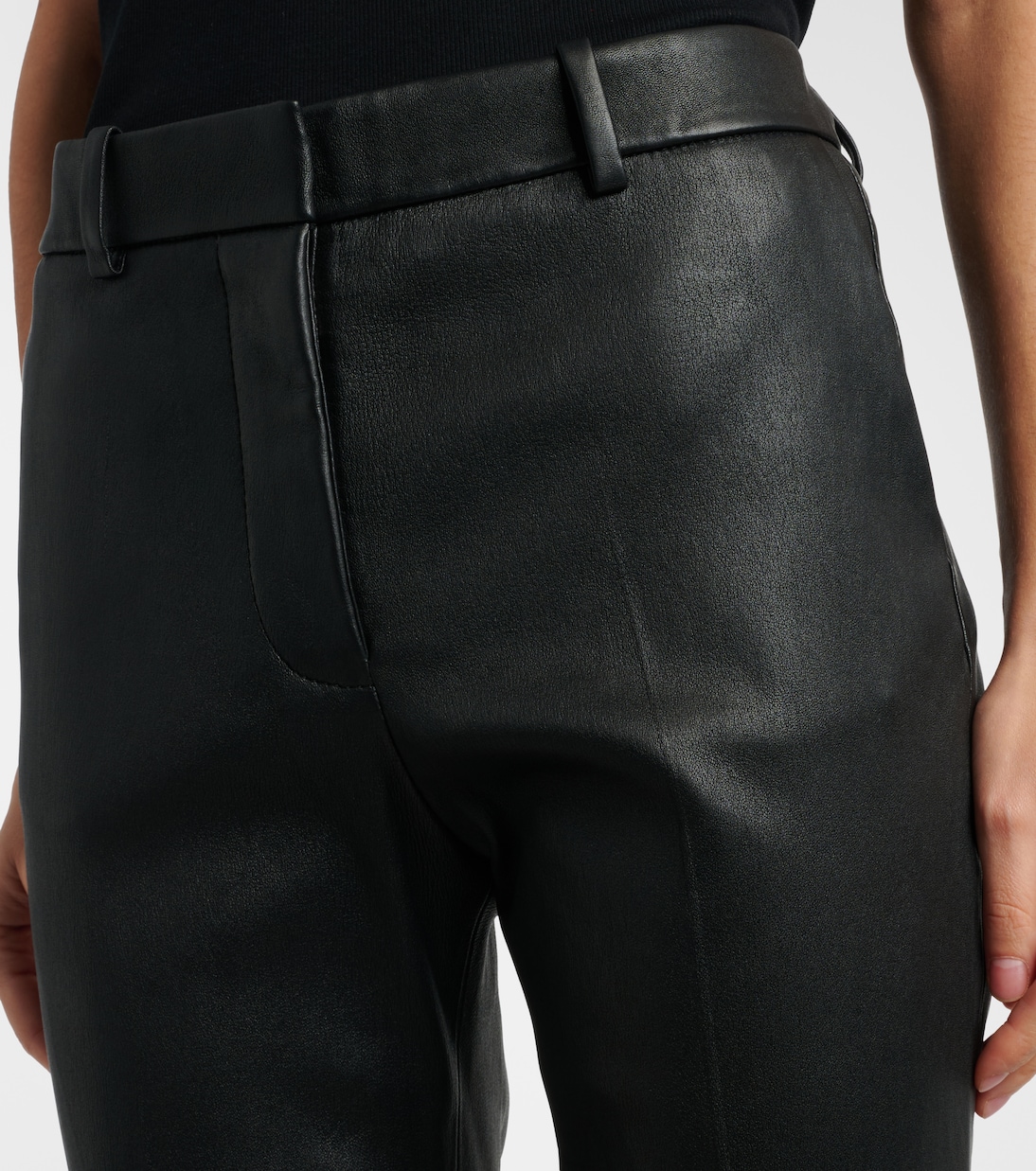 Pantalon droit Coleman en cuir | Joseph