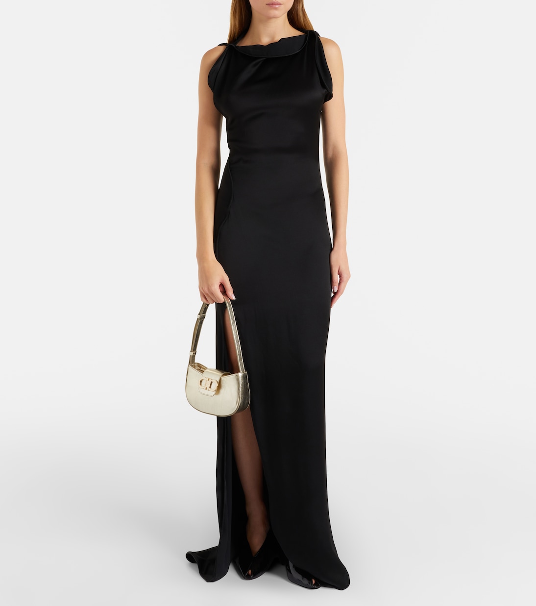 Schultertasche Gabry Mini aus Metallic-Leder | Ferragamo