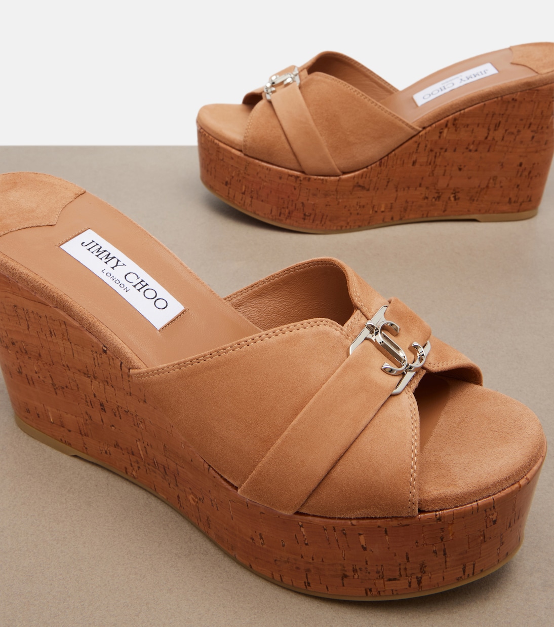 Wedge-Pantoletten Leda aus Veloursleder | Jimmy Choo