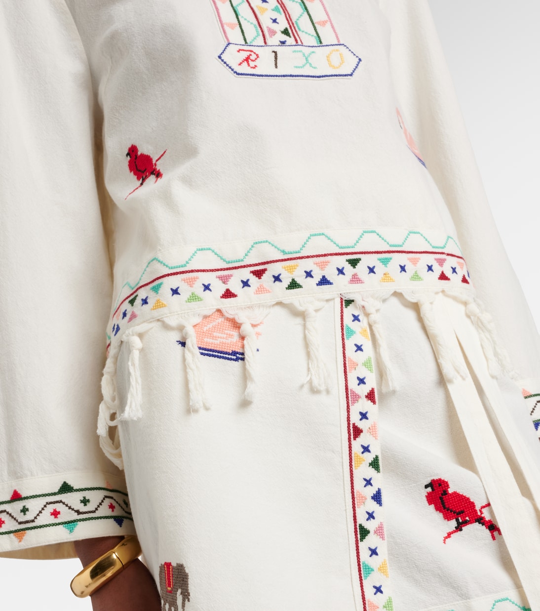 Besticktes Top Ludmilla aus Baumwolle | Rixo