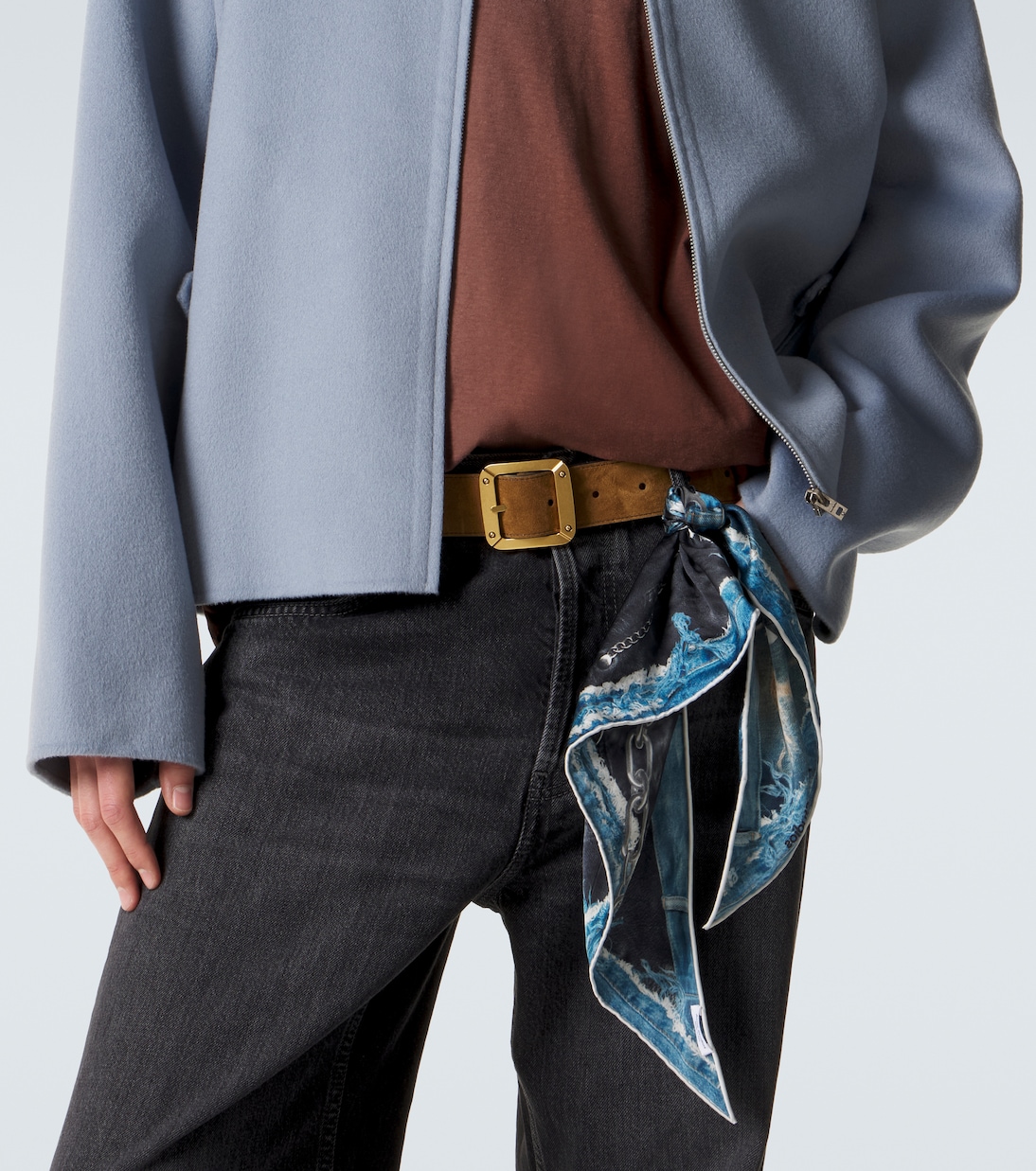 Reversible leather and suede belt | Acne Studios