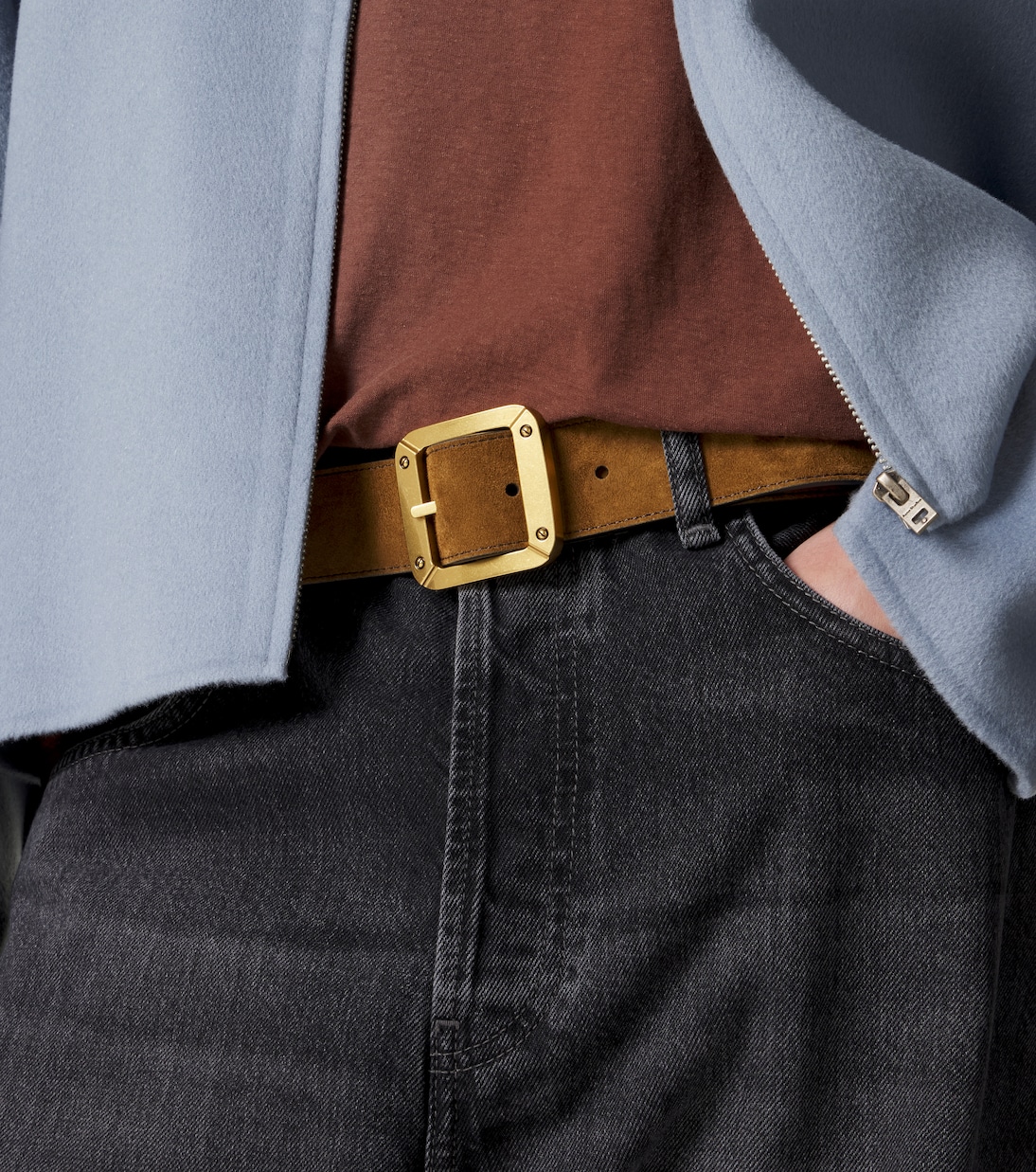 Reversible leather and suede belt | Acne Studios
