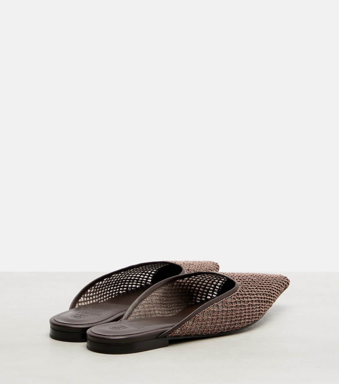 Monili leather-trimmed mules | Brunello Cucinelli