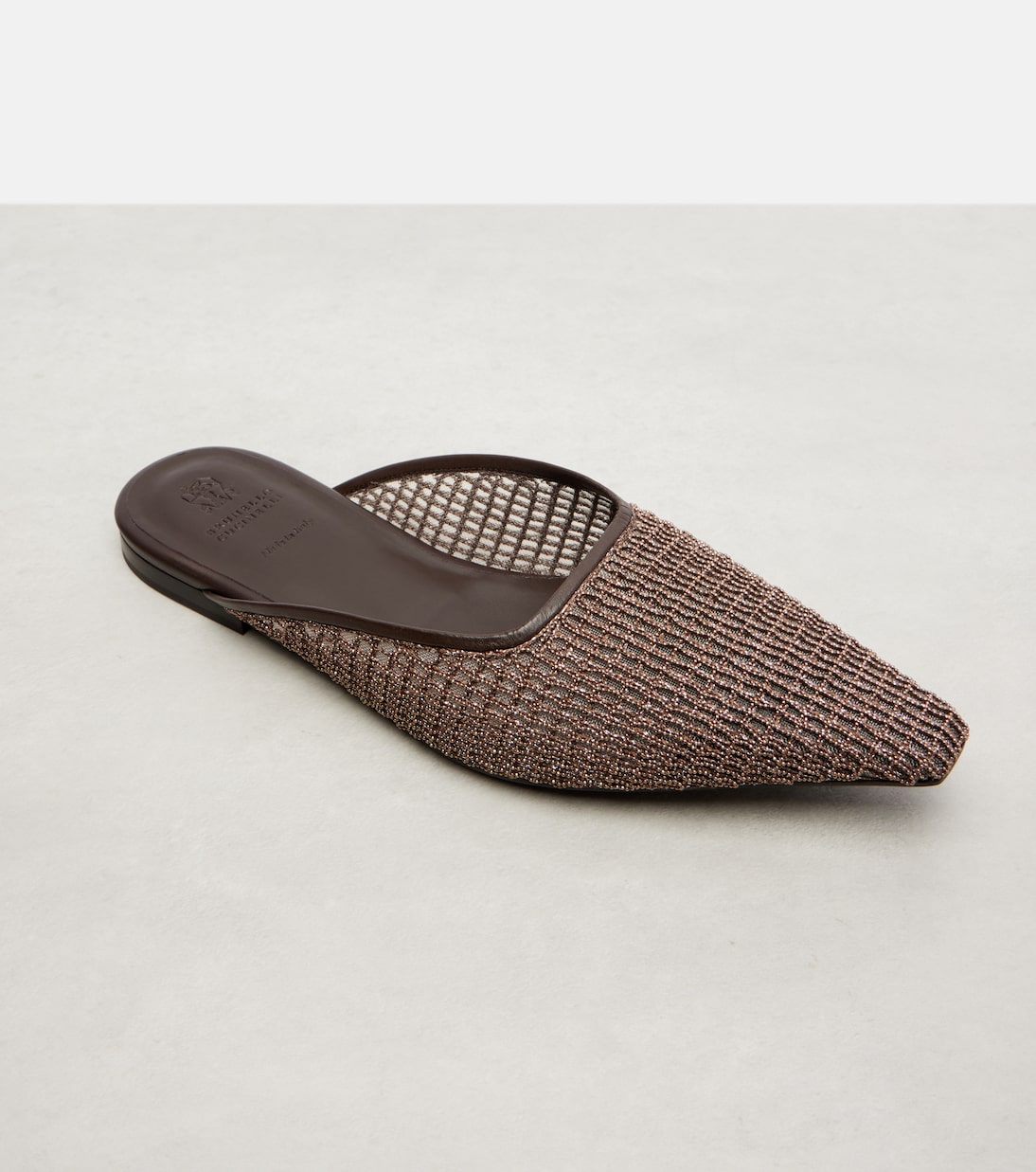 Monili leather-trimmed mules | Brunello Cucinelli