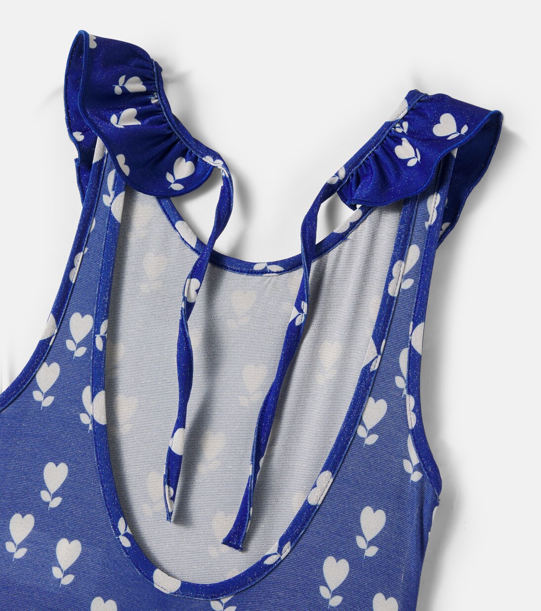 Nudist Flower printed ruffled swimsuit | Bonton