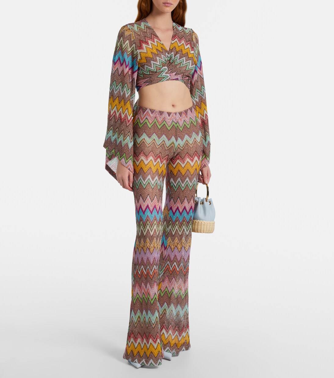 Sac seau Bon Bon Small en toile et osier | Jimmy Choo