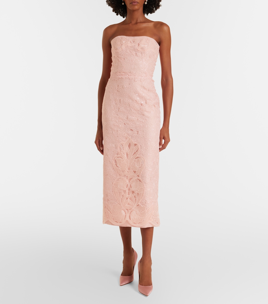 Jillie embroidered organza bustier gown | Costarellos