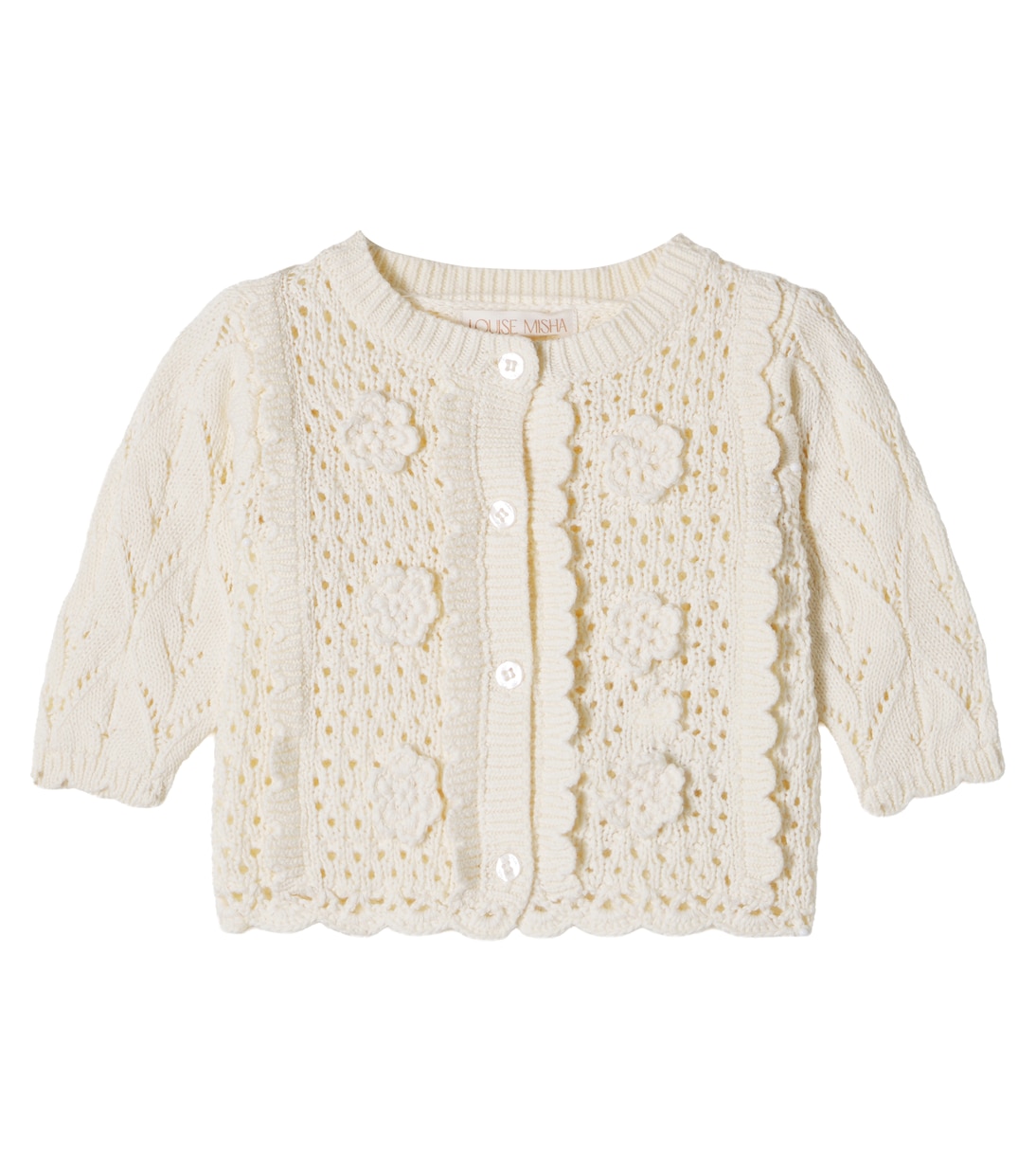 Baby Chai floral-appliqué cotton cardigan | Louise Misha