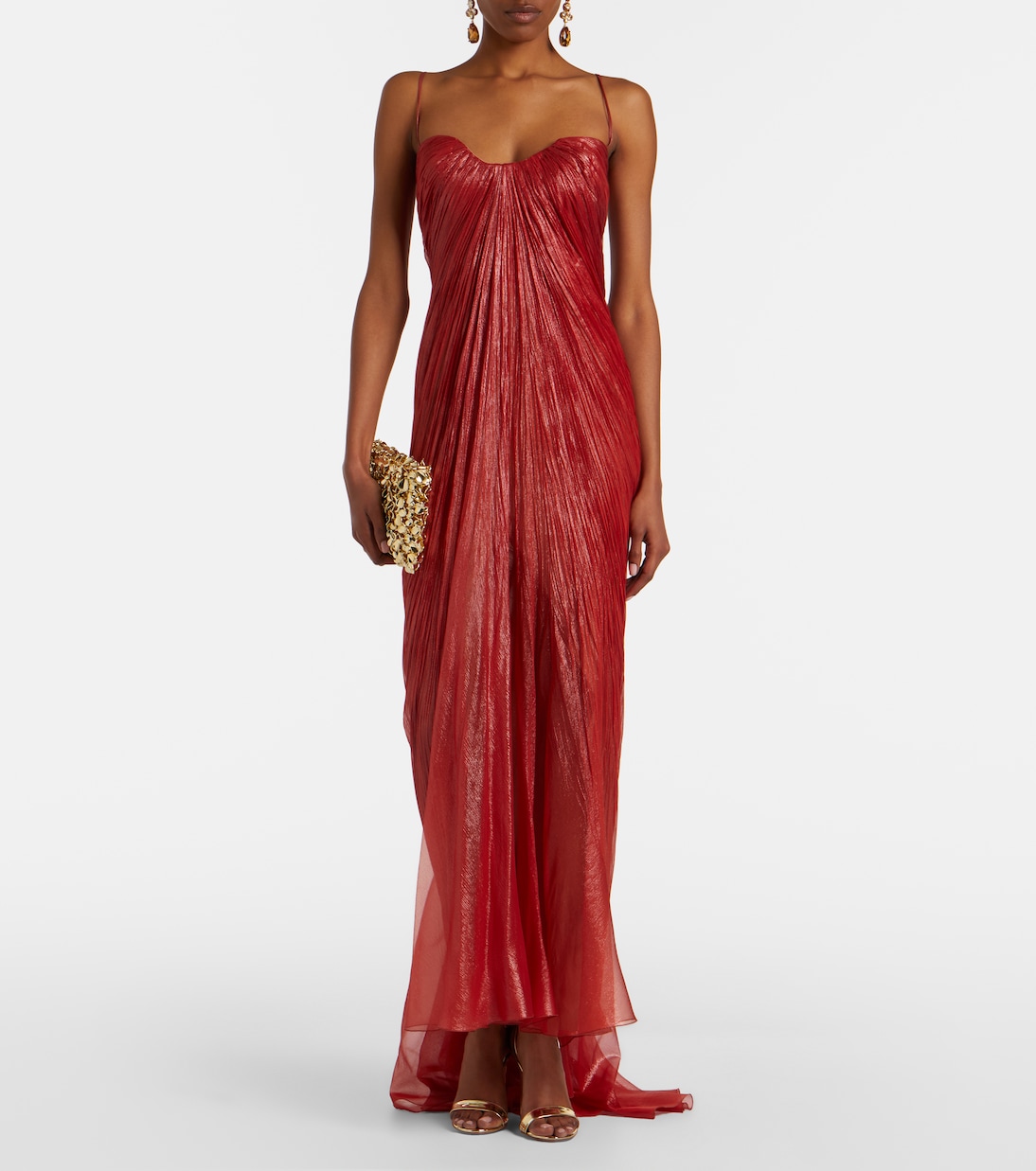 Victoria pleated silk muslin bustier gown | Maria Lucia Hohan
