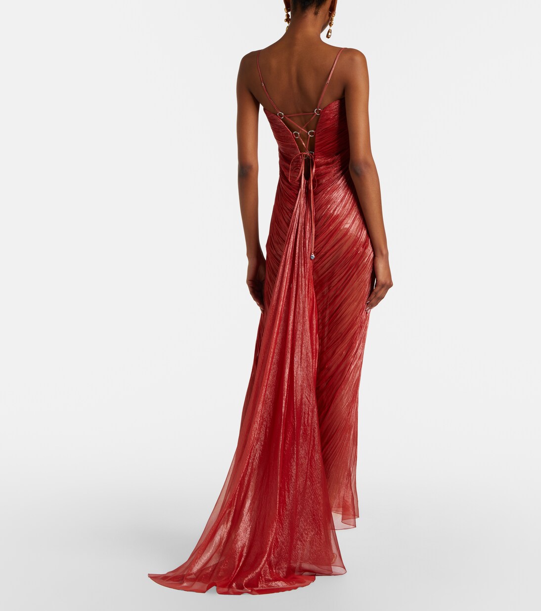 Victoria pleated silk muslin bustier gown | Maria Lucia Hohan