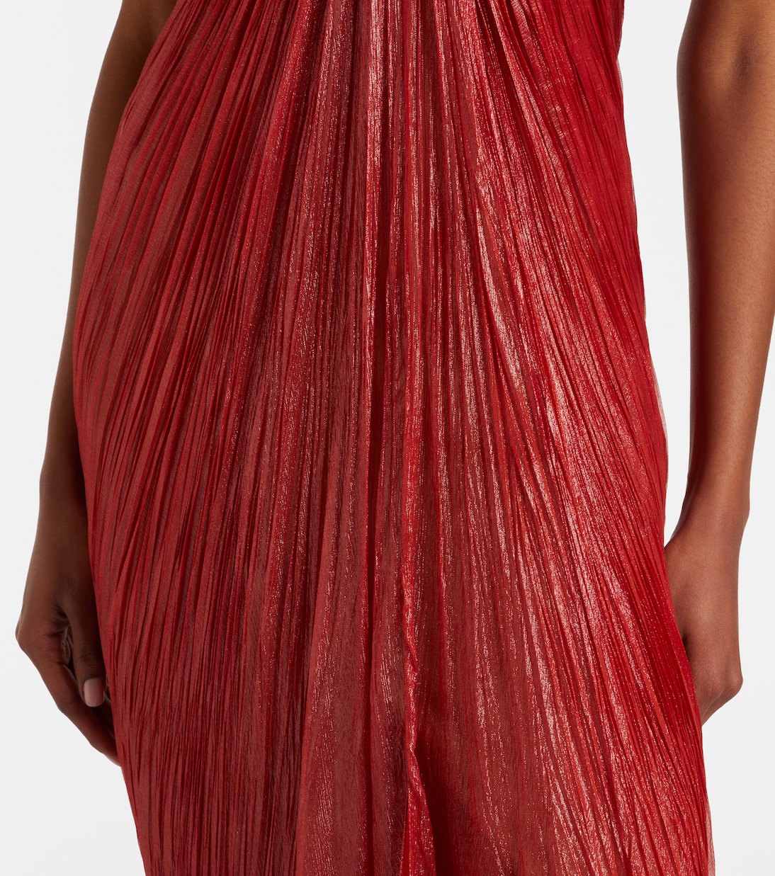 Victoria pleated silk muslin bustier gown | Maria Lucia Hohan
