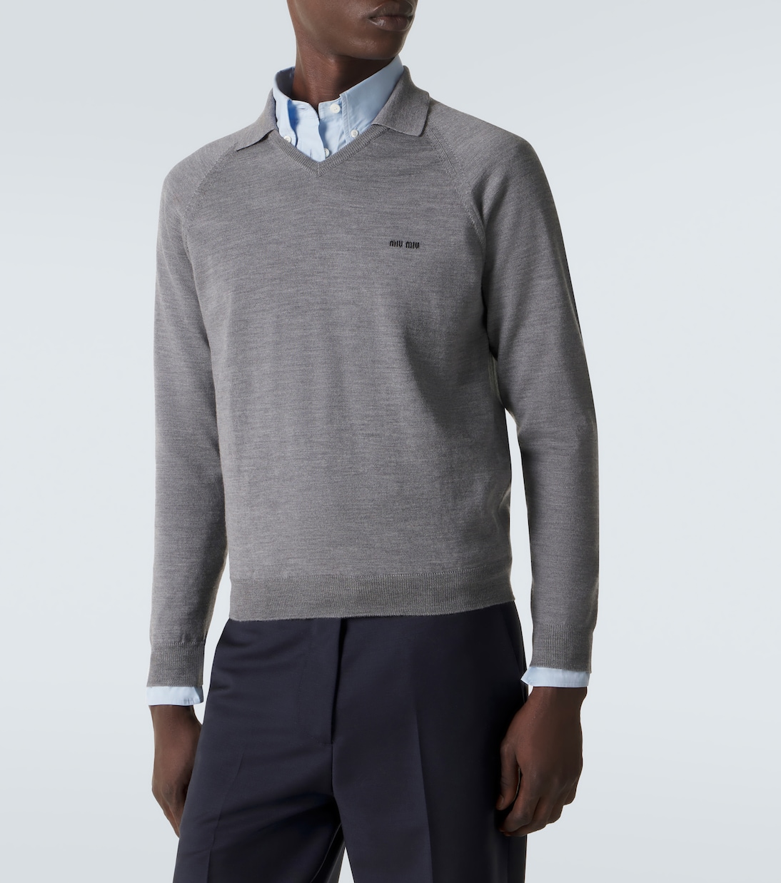 Virgin wool polo sweater | Miu Miu