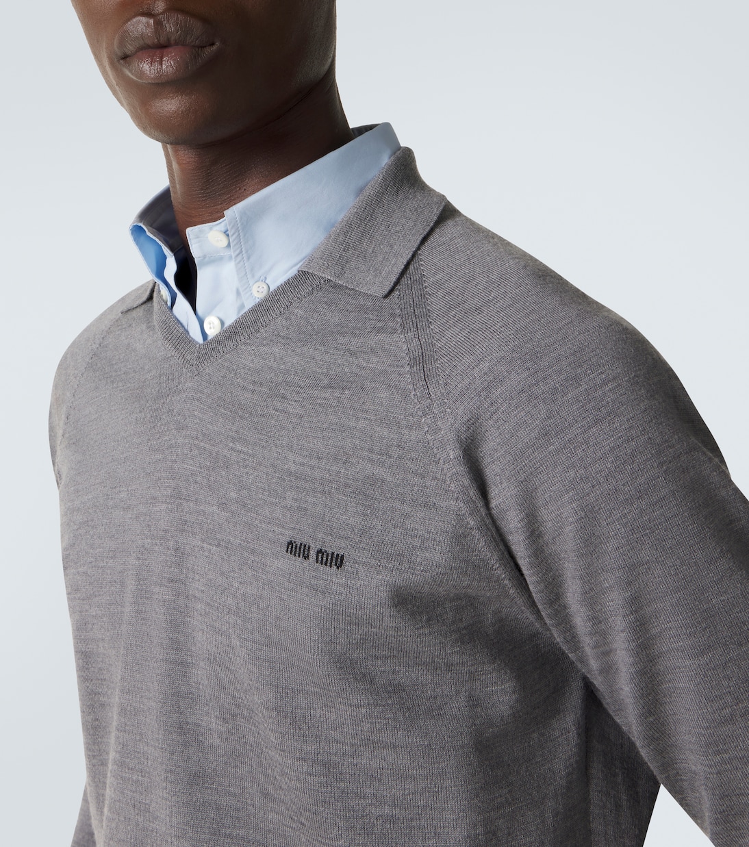 Virgin wool polo sweater | Miu Miu