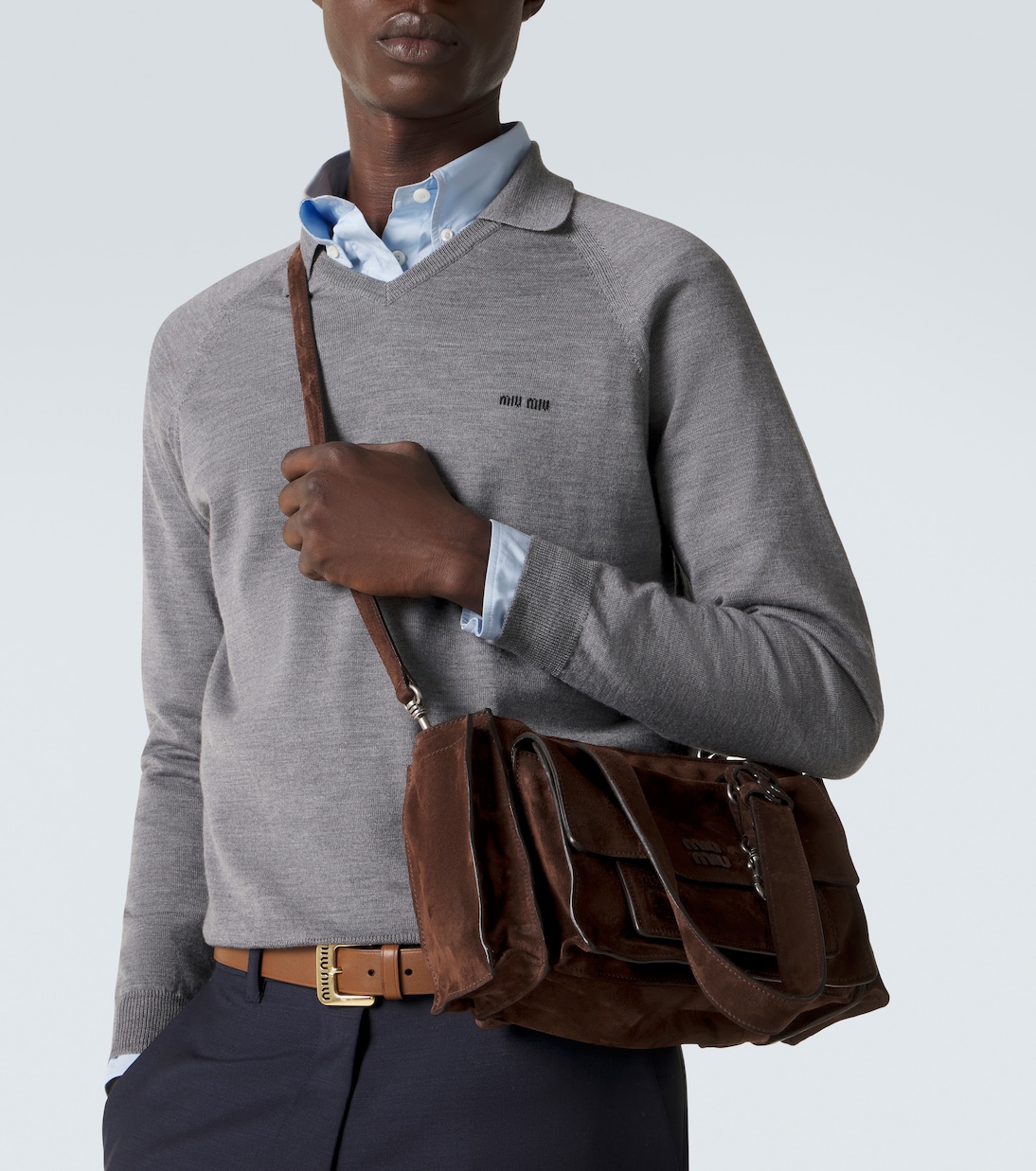 Virgin wool polo sweater | Miu Miu