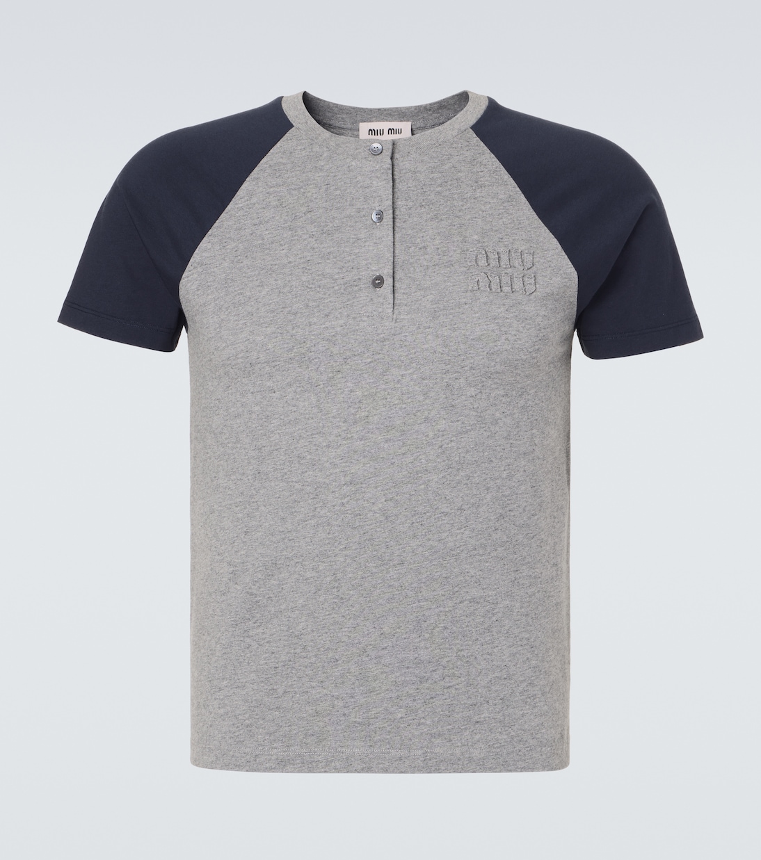 Top Henley de coton à logo | Miu Miu